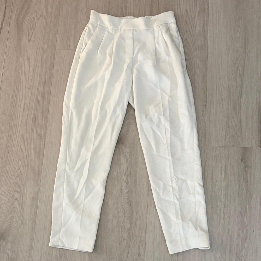 Aritzia Cream Tapered Pants